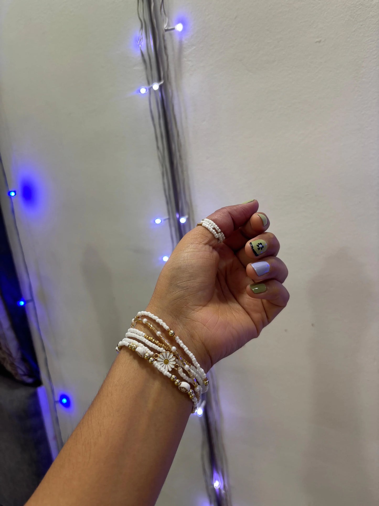 Multi-Layer White & Golden Beads Bracelet for Women | Elegant Handmade Jewellery – RidhaPearls
