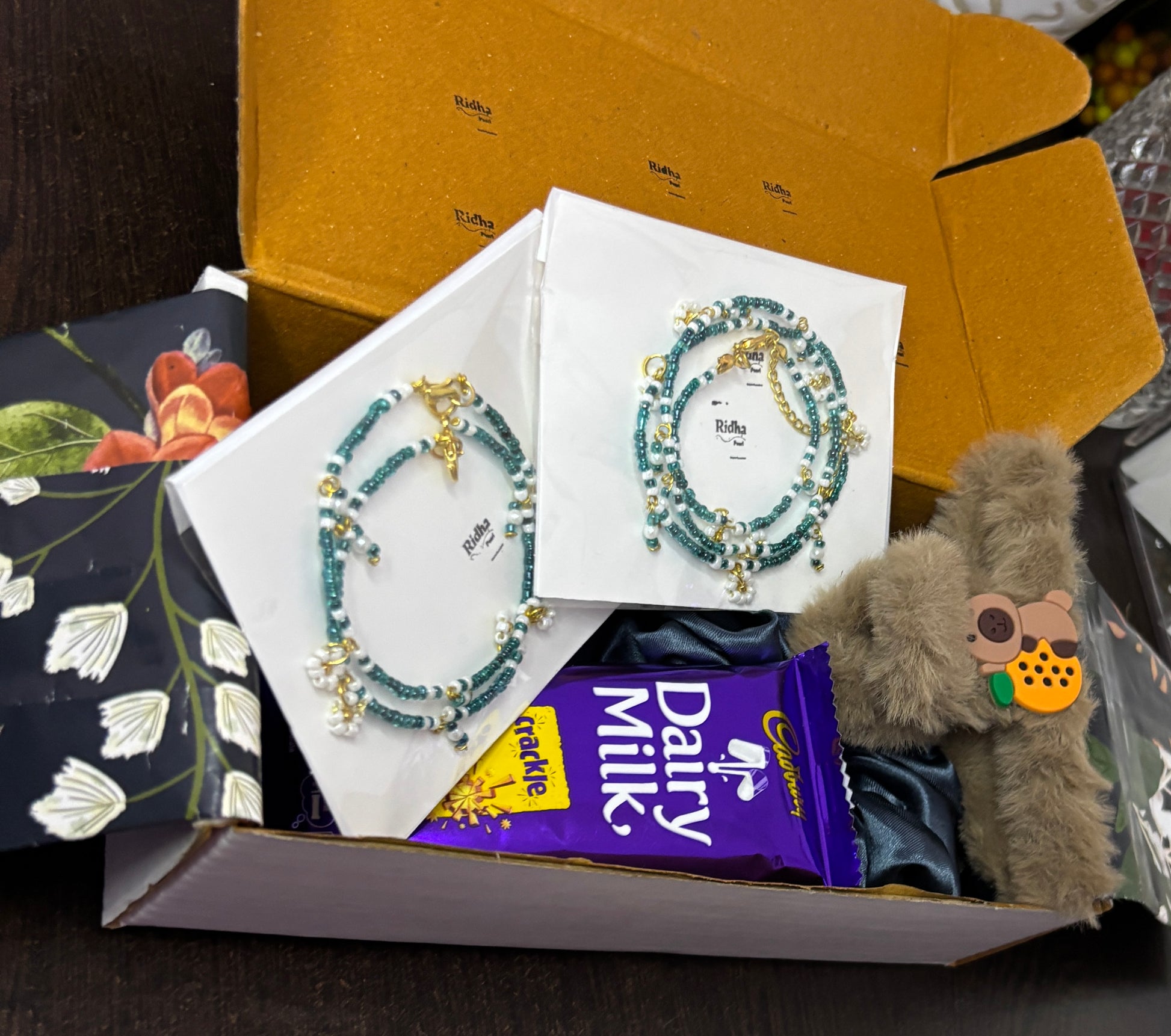 Blue beads necklace and bracelet hamper for girls by Ridhapearls