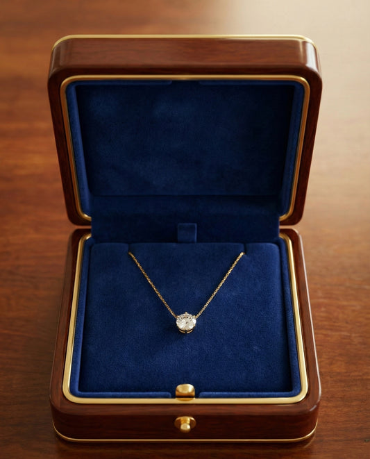 Elegant sparkling locket chain by Ridha Pearls