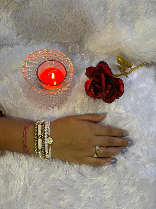 Golden & White Beads Sunflower Charm Multilayer Bracelet for Women | Elegant Floral Statement Jewellery – RidhaPearls