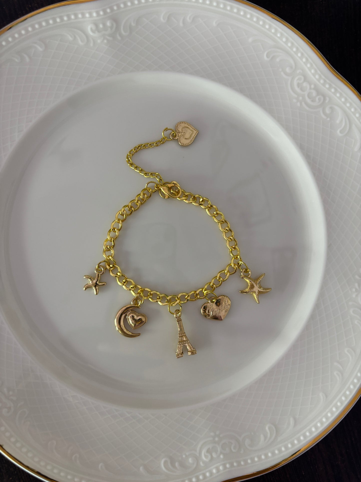 Beautiful Golden charms bracelet