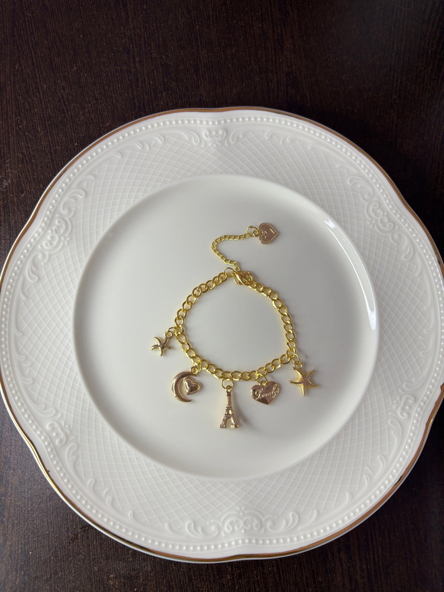 Beautiful Golden charms bracelet