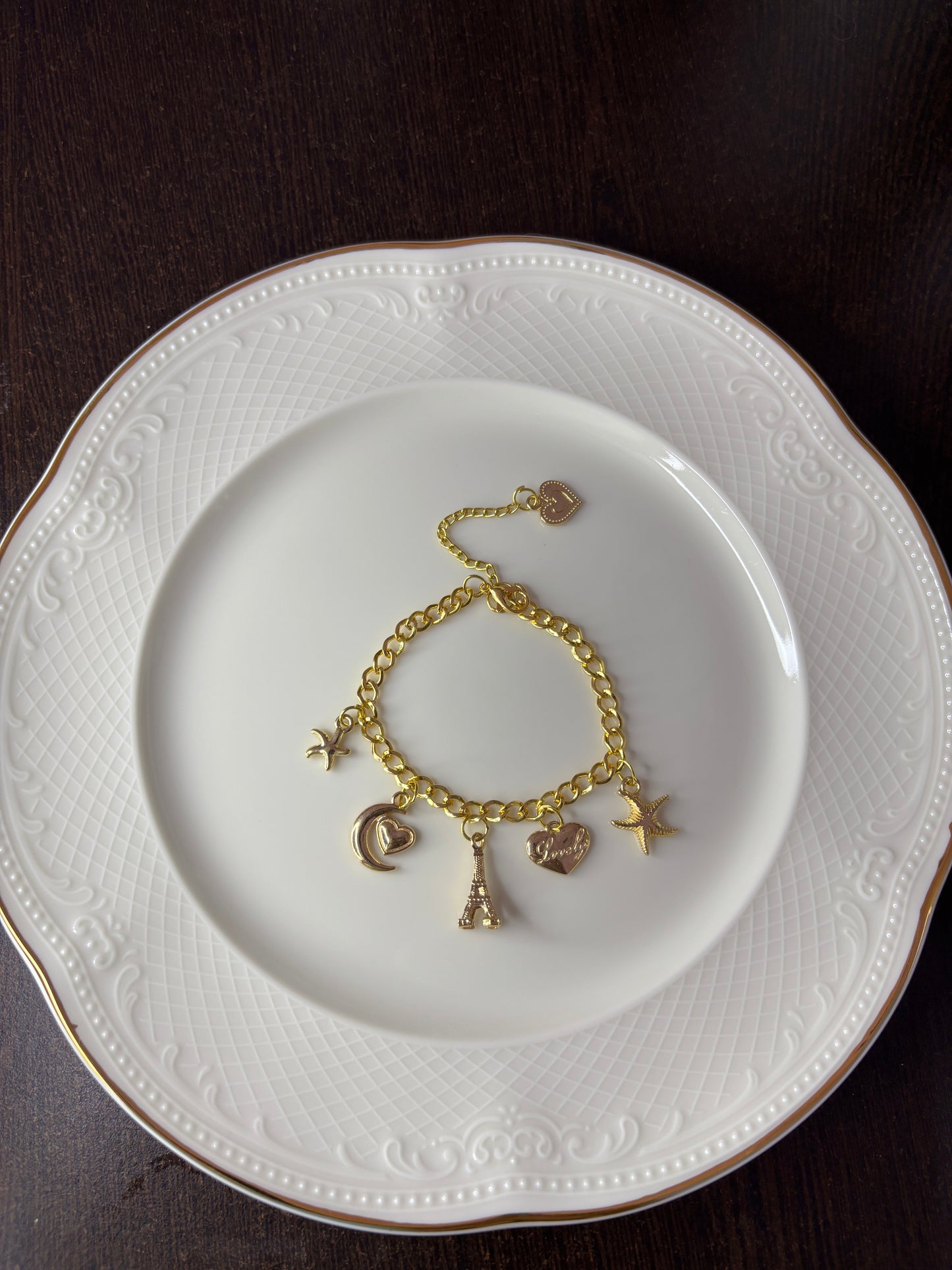 Beautiful Golden charms bracelet