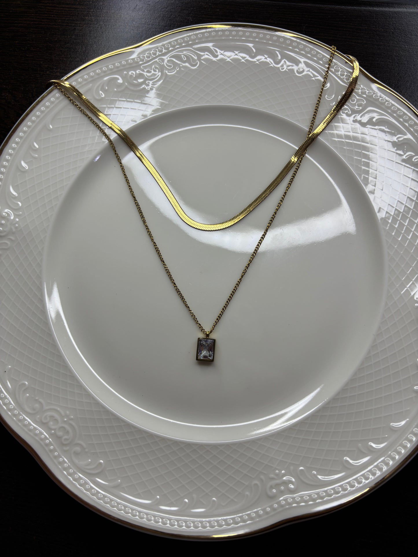 Ridhapearls Multi-Layer AD Pendant Chain – Anti-Tarnish Gold-Tone Necklace