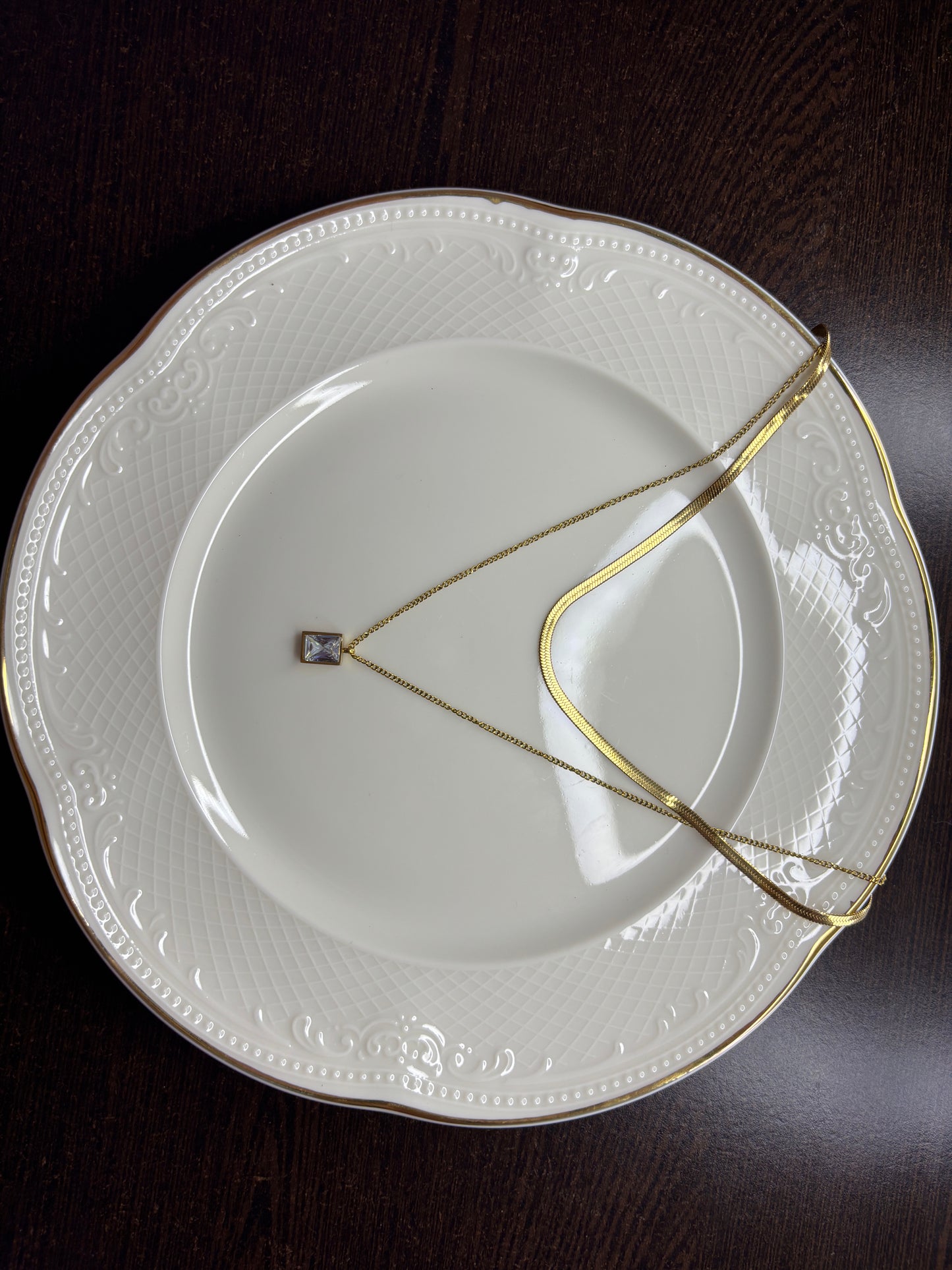 Ridhapearls Multi-Layer AD Pendant Chain – Anti-Tarnish Gold-Tone Necklace