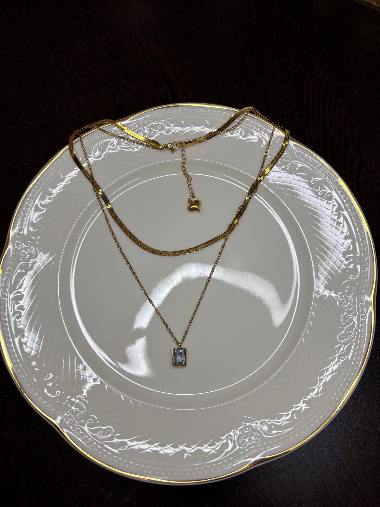 Ridhapearls Multi-Layer AD Pendant Chain – Anti-Tarnish Gold-Tone Necklace