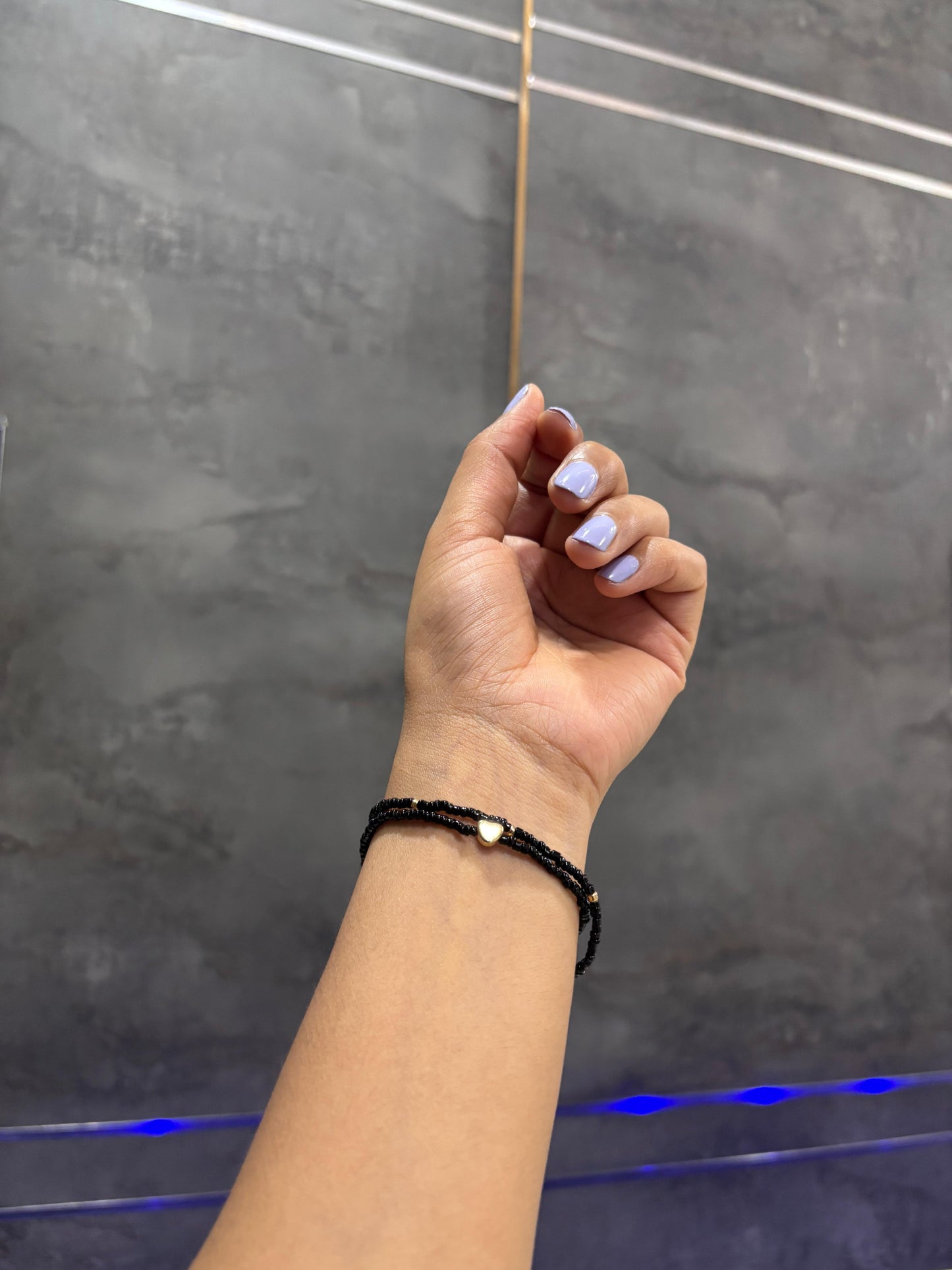 Black Beads Bracelet with Heart Locket & Golden Beads for Women | Elegant Daily Wear Jewellery – RidhaPearls