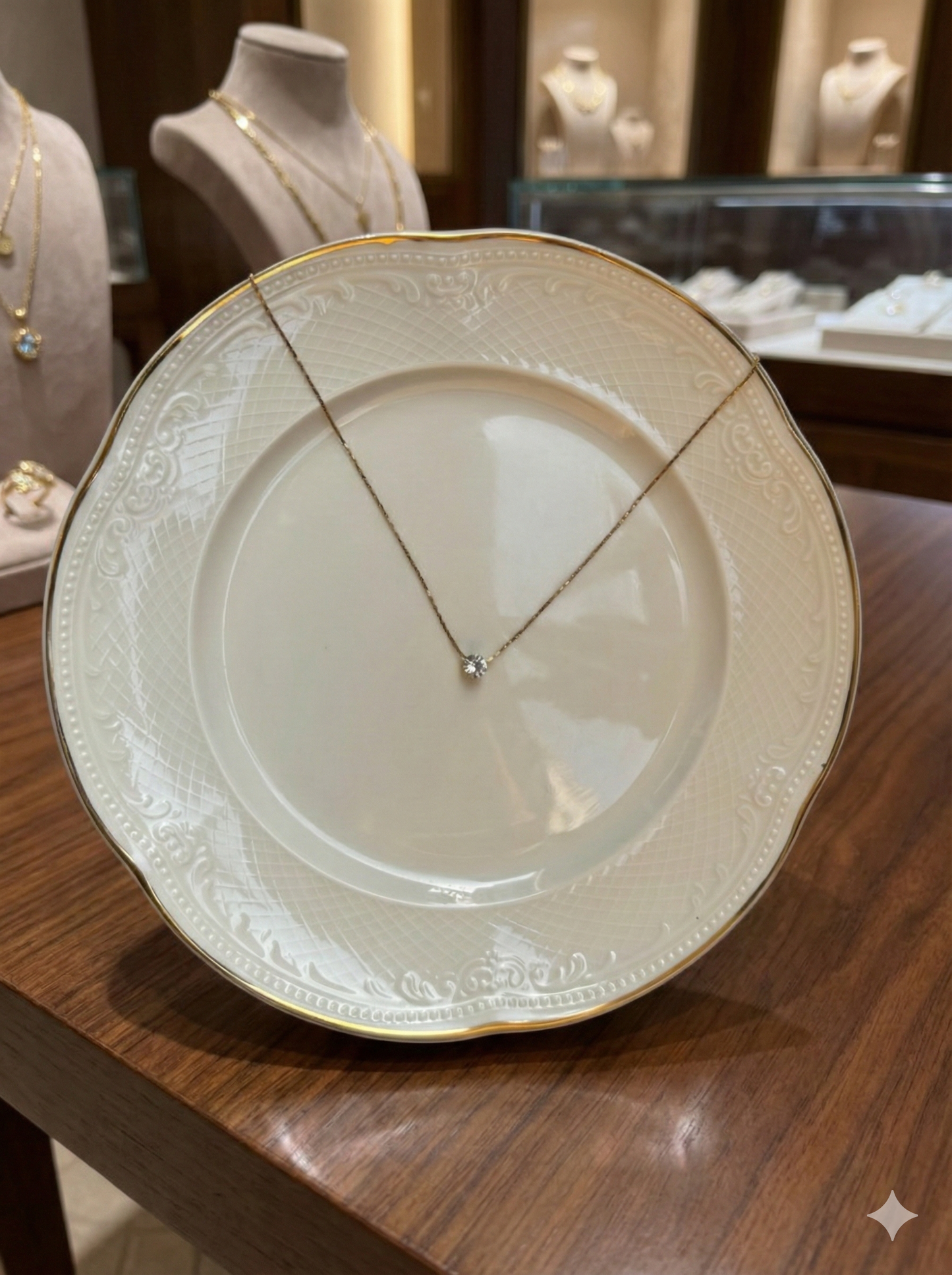 Gold plated pendant stone