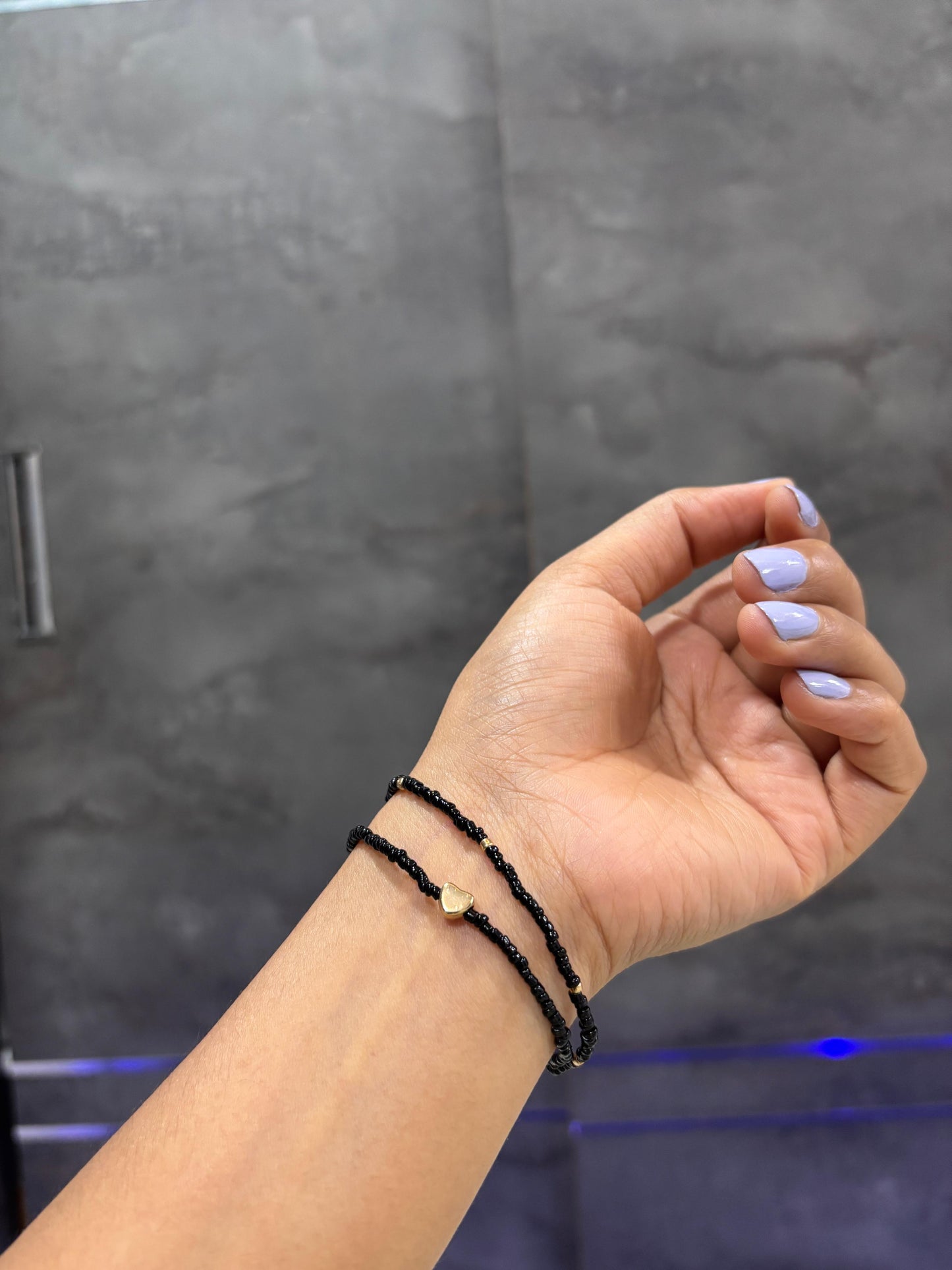 Black Beads Bracelet with Heart Locket & Golden Beads for Women | Elegant Daily Wear Jewellery – RidhaPearls