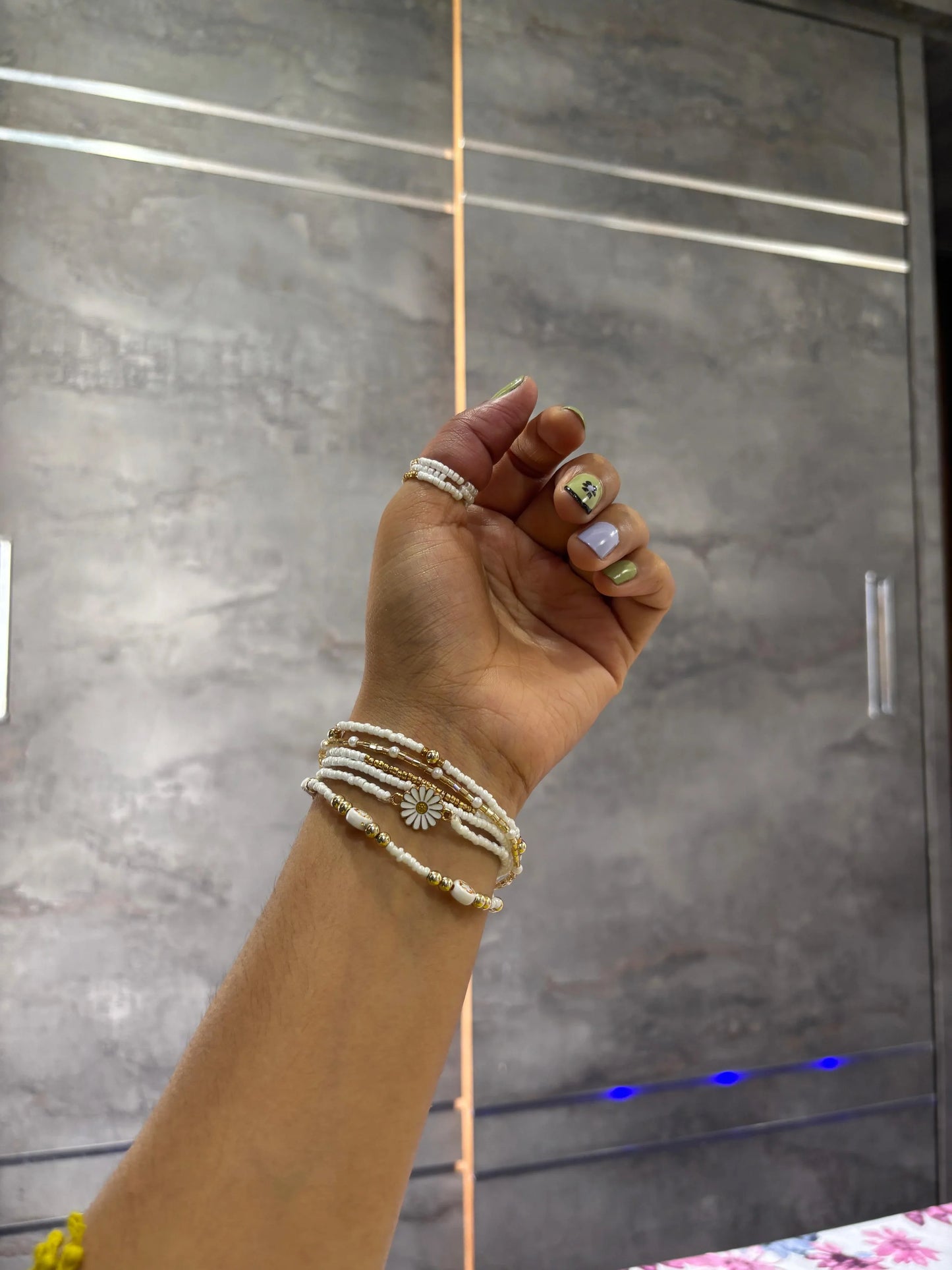 Multi-Layer White & Golden Beads Bracelet for Women | Elegant Handmade Jewellery – RidhaPearls