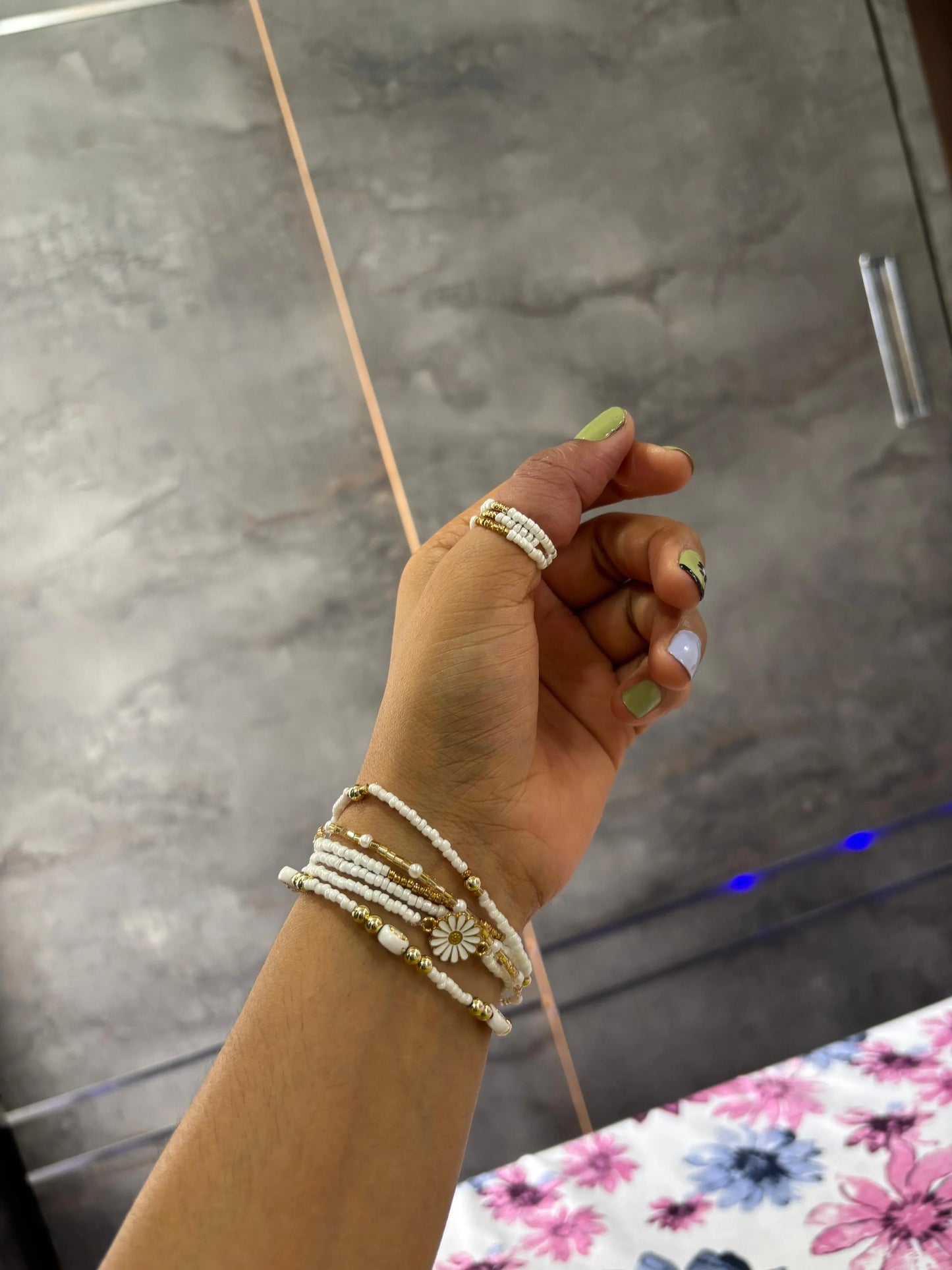 Multi-Layer White & Golden Beads Bracelet for Women | Elegant Handmade Jewellery – RidhaPearls