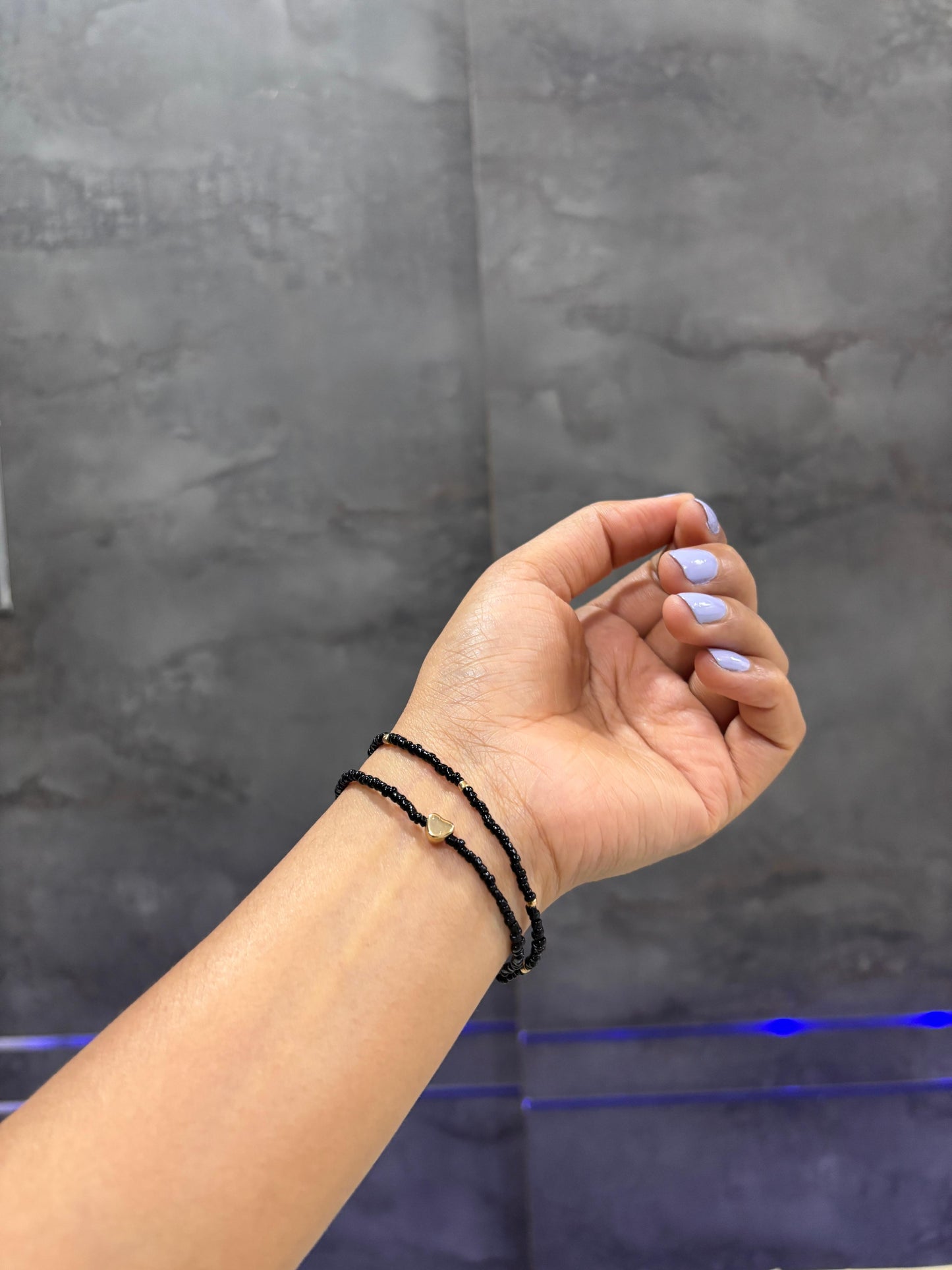 Black Beads Bracelet with Heart Locket & Golden Beads for Women | Elegant Daily Wear Jewellery – RidhaPearls