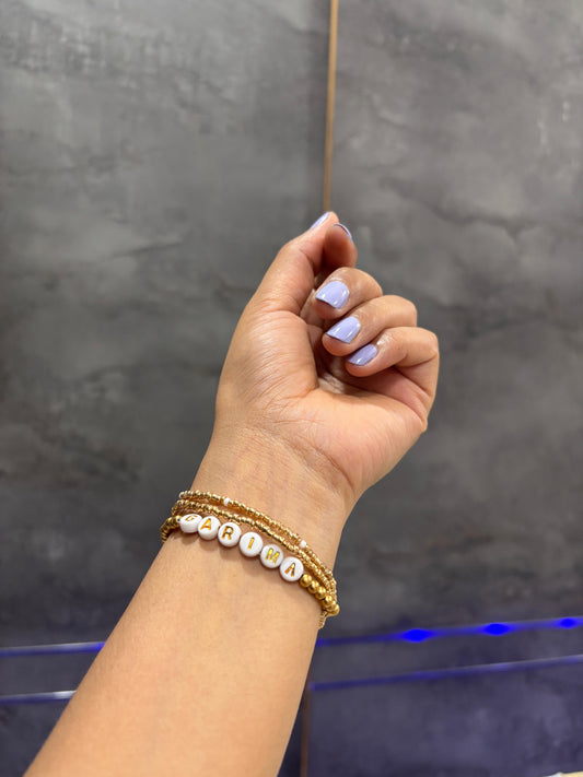 Customized Name Bracelet for Women & Girls | Personalized Handmade Jewellery – RidhaPearls