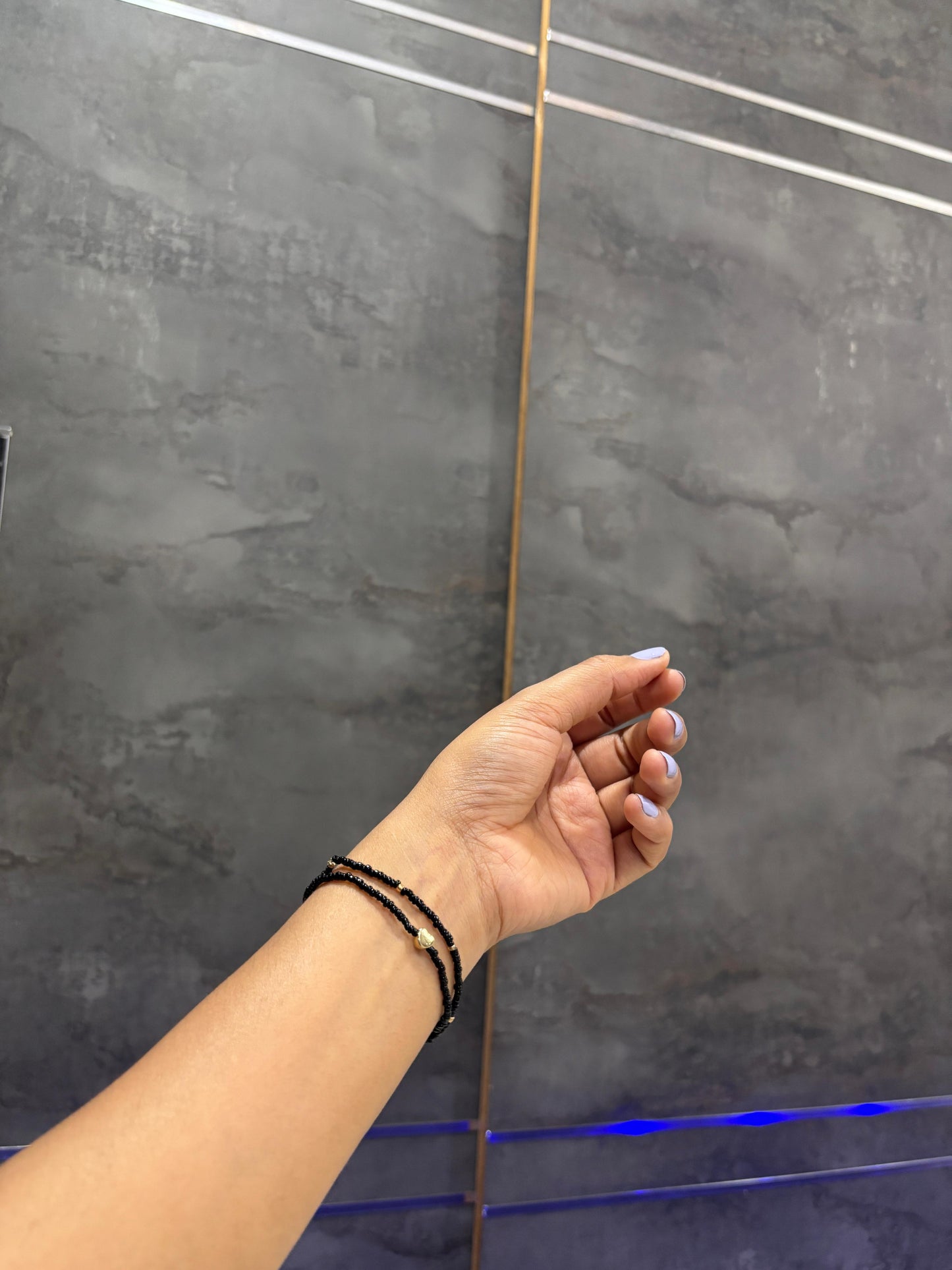 Black Beads Bracelet with Heart Locket & Golden Beads for Women | Elegant Daily Wear Jewellery – RidhaPearls