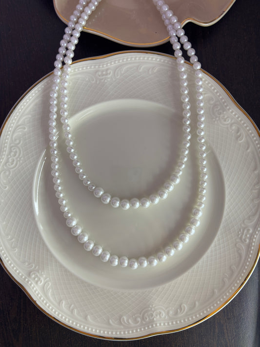 white pearl necklace for women